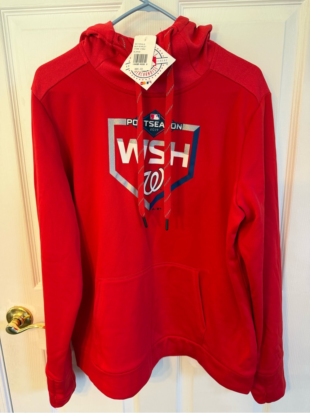 WASHINGTON NATIONALS HOODIE WOMENS XL RED POSTSEASON 2019 MLB NEW